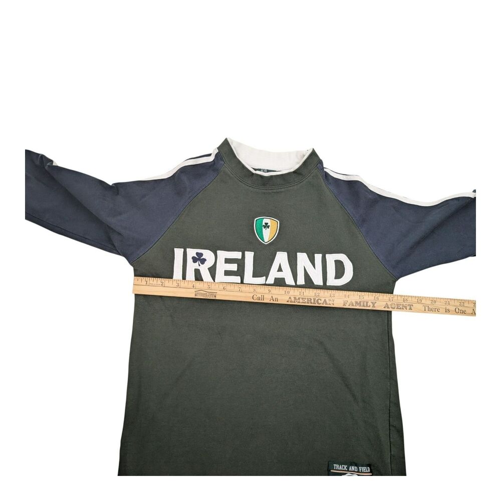 Retro Irish Ireland XS Mens Heavy Long Sleeve Shirt Soccer Football Rugby - Picture 10 of 11